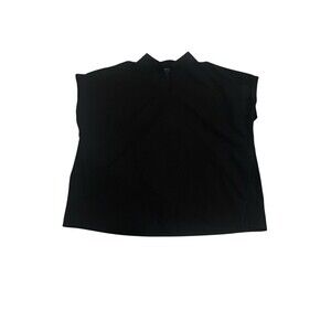 Mandala Black Equa-Tek Short Sleeve Performance Blouse Top Women’s Small